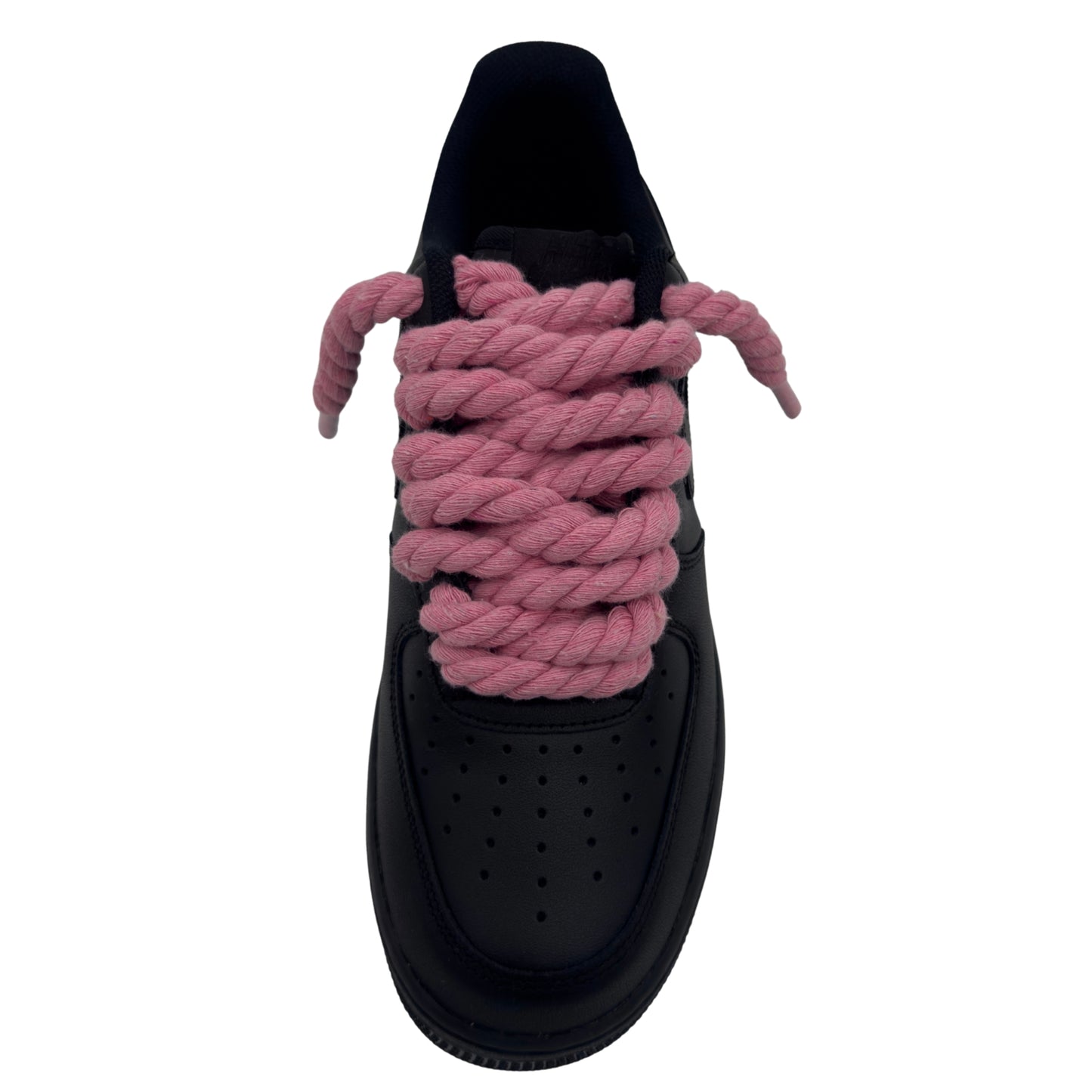 Nike Air Force 1 Low '07 Triple Black / Pink Rope Laces