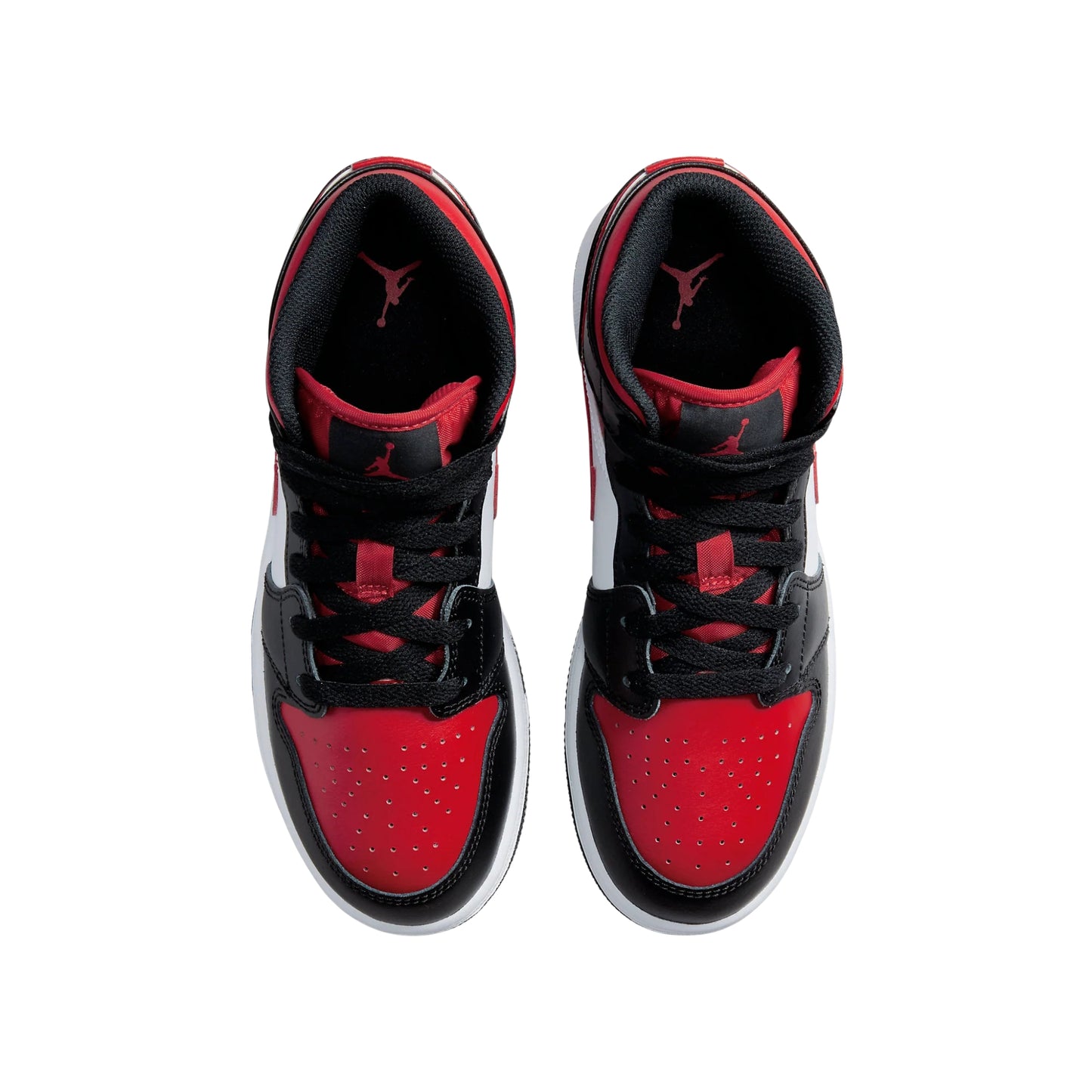 Jordan 1 Mid Black Fire Red (GS)