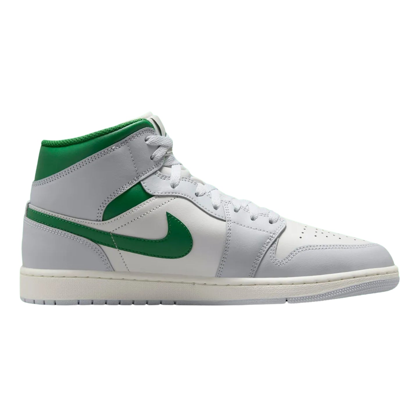 Jordan 1 Mid White Pure Platinum Pine Green