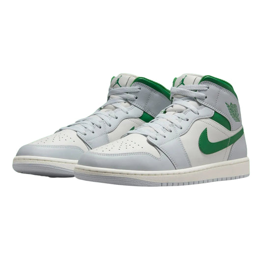 Jordan 1 Mid White Pure Platinum Pine Green