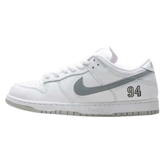 Nike SB Dunk Low Supreme 94 White Metallic Silver