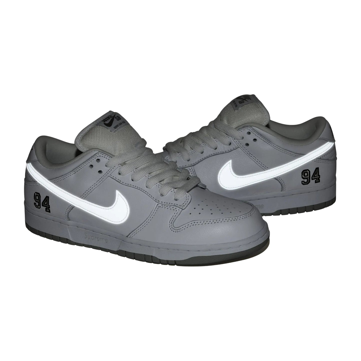 Nike SB Dunk Low Supreme 94 White Metallic Silver